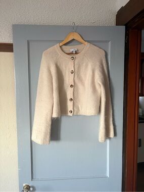 & Other Stories Mohair Ivory Cream Off-White Cropped Cardigan